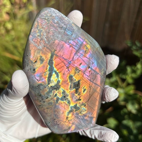 1.03 Pounds - Imperfect Rainbow Flash Labradorite Crystal Freeform Freestanding - Picture 1 of 14